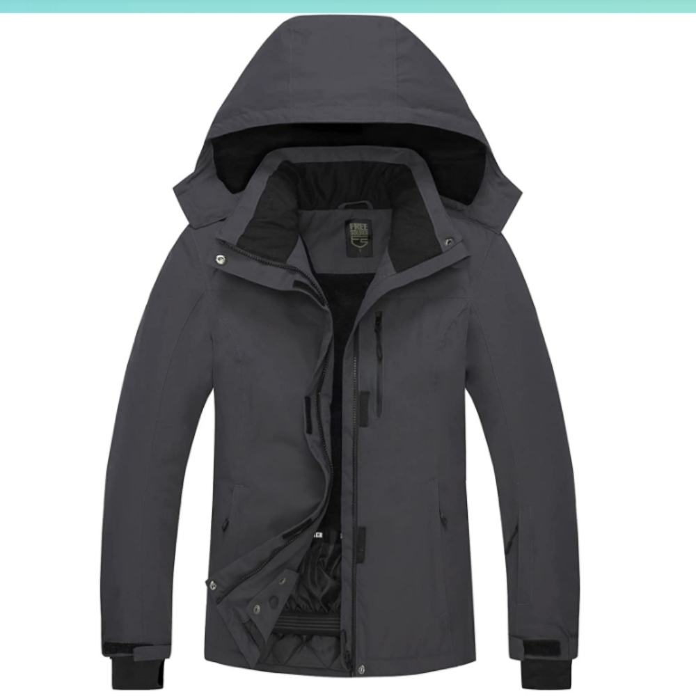 FREE SOLDIER Women's Waterproof Ski Snow Jacket Fleece Lined 